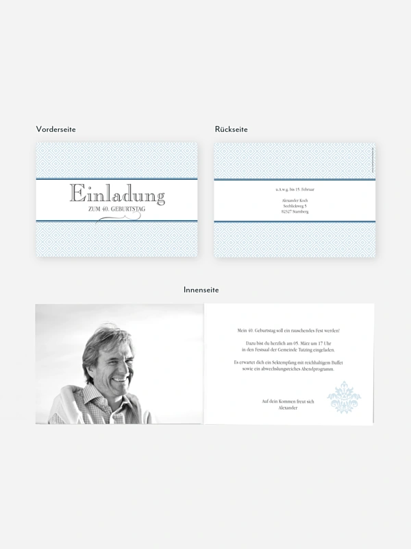 Einladung 40. Geburtstag Prachtvoll