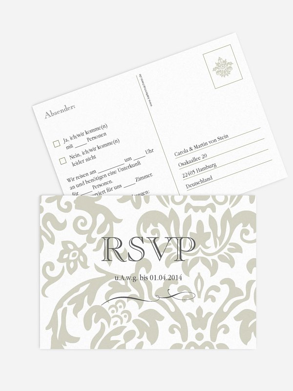 Antwortkarte Hochzeit Prachtvoll