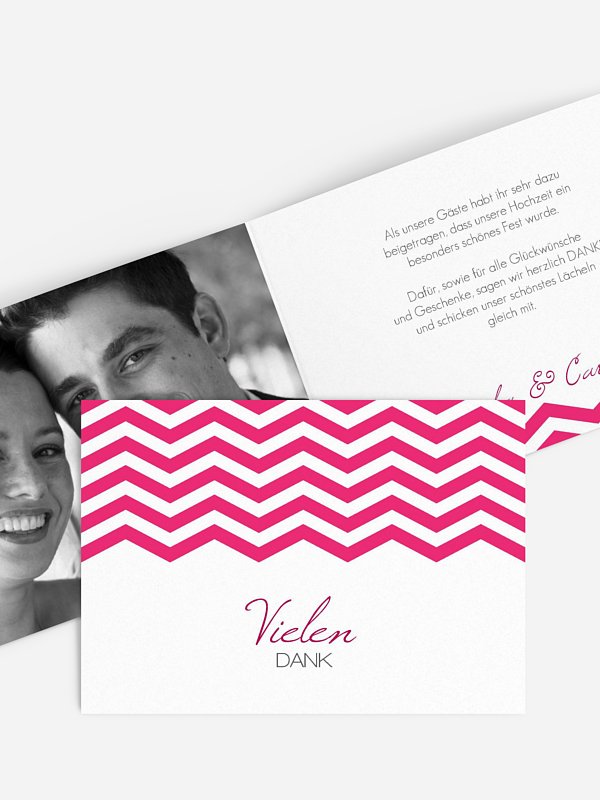 Dankeskarte Hochzeit Chevron