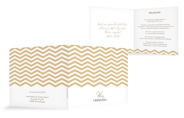 Hochzeitseinladung Chevron