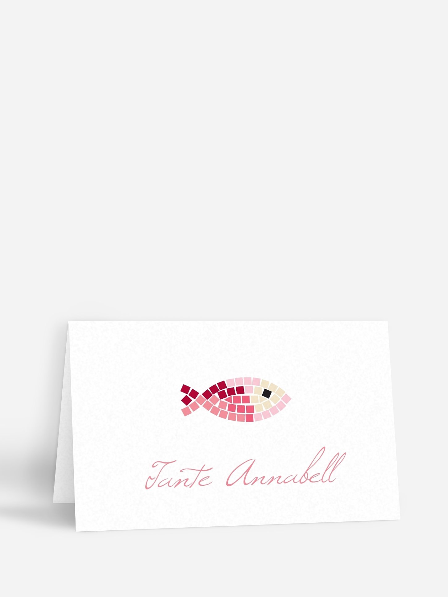 Tischkarte Konfirmation Mosaikfisch
