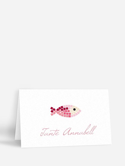 Tischkarte Konfirmation Mosaikfisch