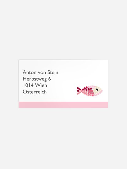 Empfängeraufkleber Konfirmation und Kommunion Mosaikfisch