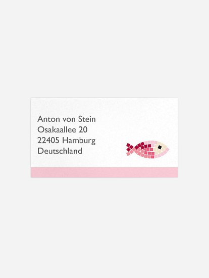 Empfängeraufkleber Konfirmation und Kommunion Mosaikfisch