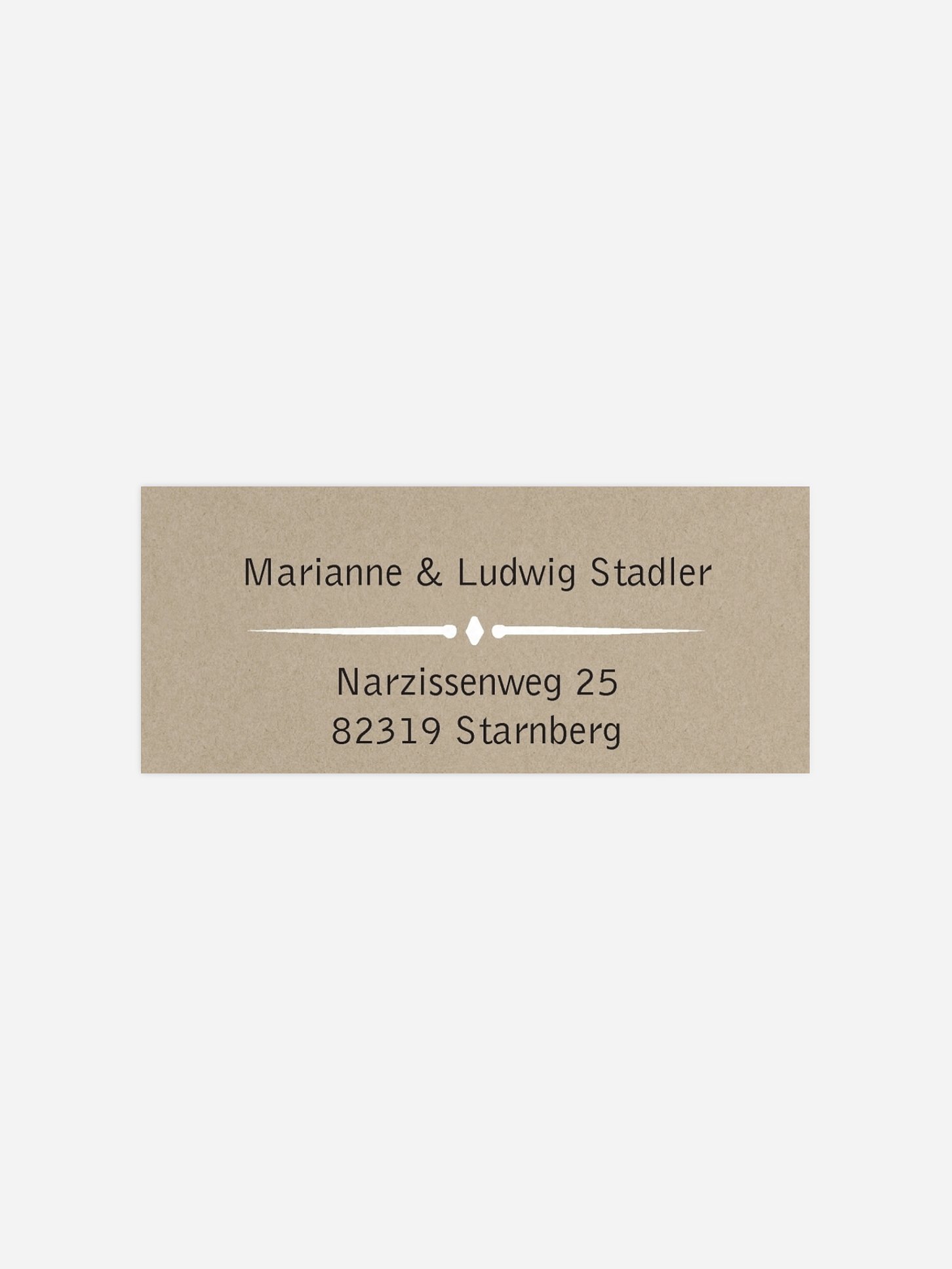 Absenderaufkleber Silberhochzeit Rustic Love