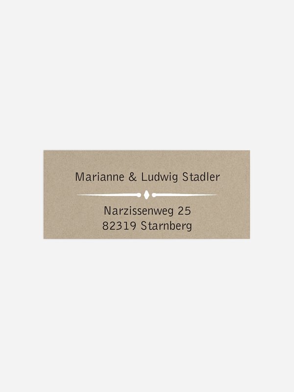 Absenderaufkleber Silberhochzeit Rustic Love
