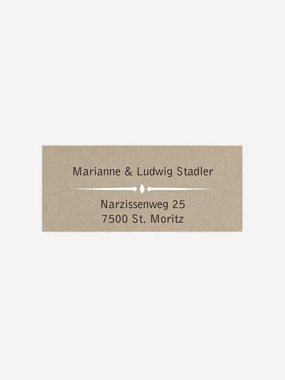 Absenderaufkleber Silberhochzeit Rustic Love