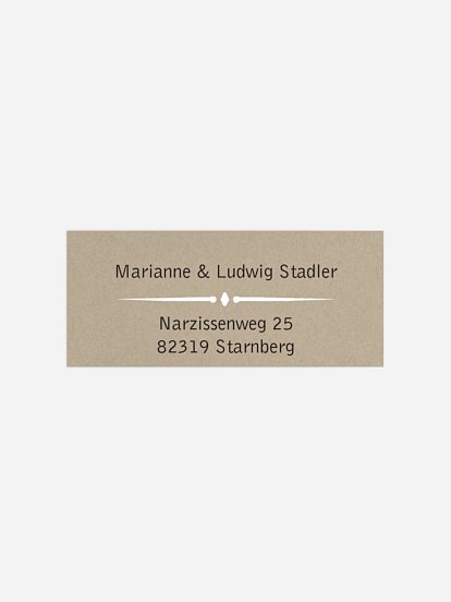 Absenderaufkleber Silberhochzeit Rustic Love