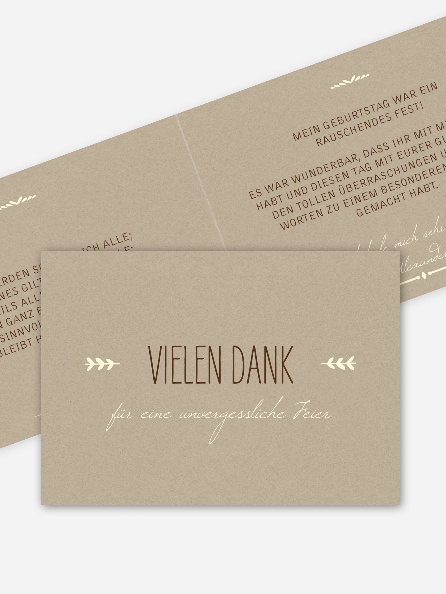 Dankeskarte Geburtstag Rustic Love