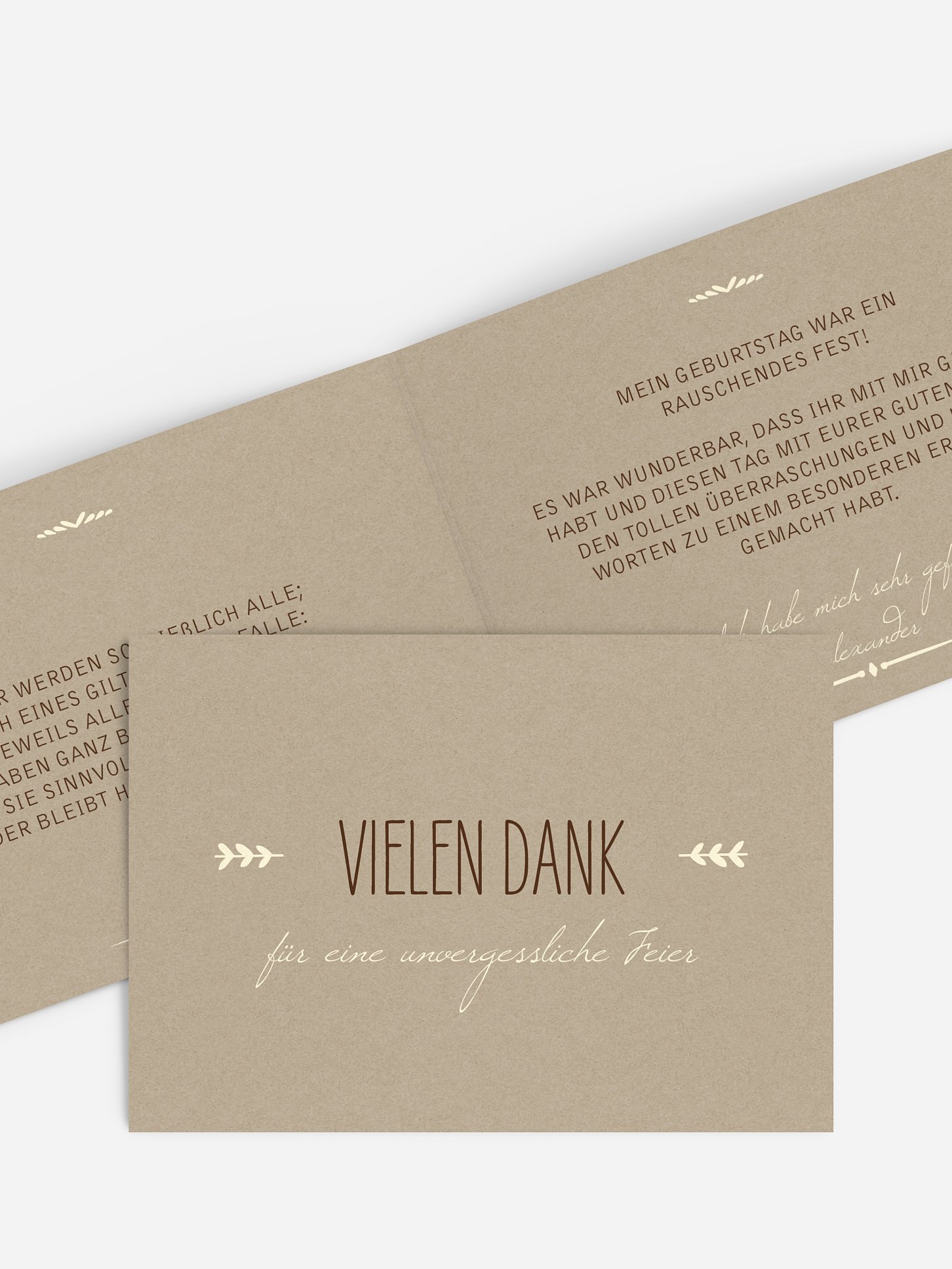 Dankeskarte Geburtstag Rustic Love