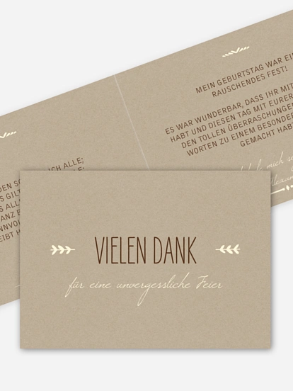 Dankeskarte Geburtstag Rustic Love