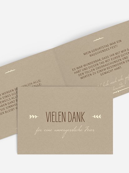 Dankeskarte Geburtstag Rustic Love