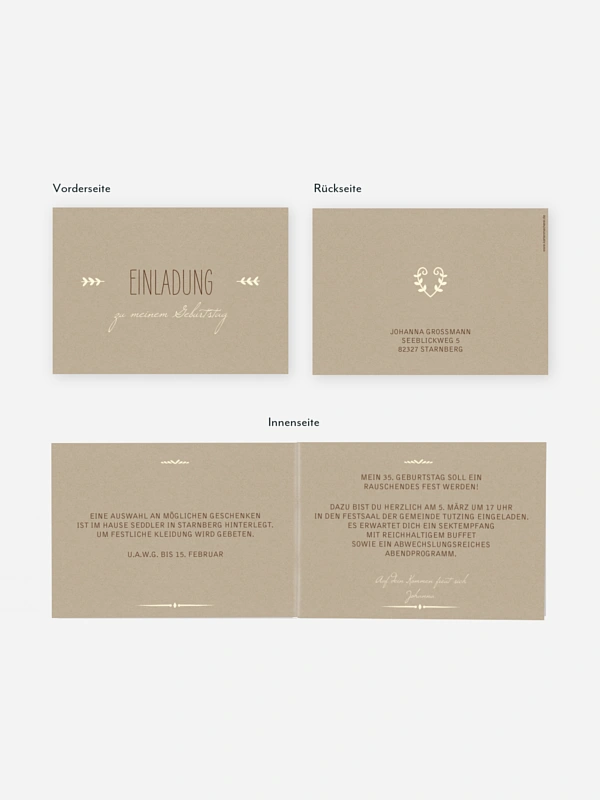 Geburtstagseinladung Rustic Love