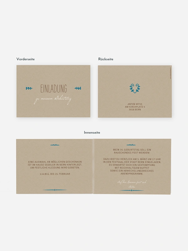 Geburtstagseinladung Rustic Love