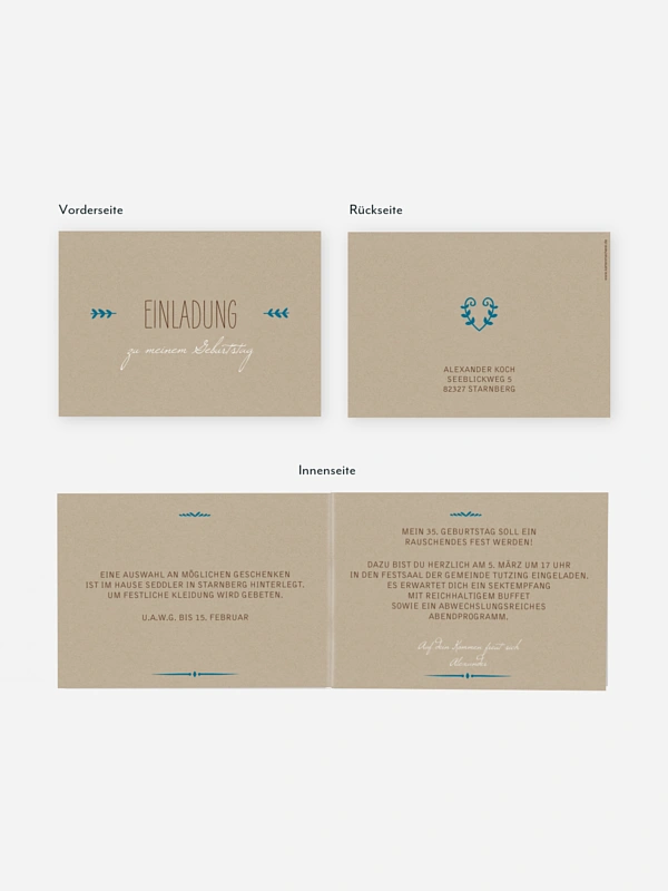 Geburtstagseinladung Rustic Love