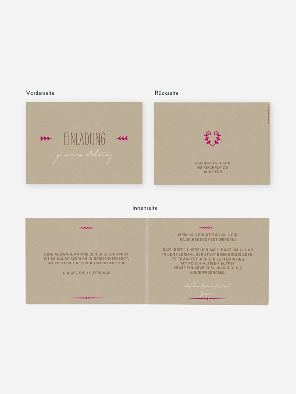 Geburtstagseinladung Rustic Love