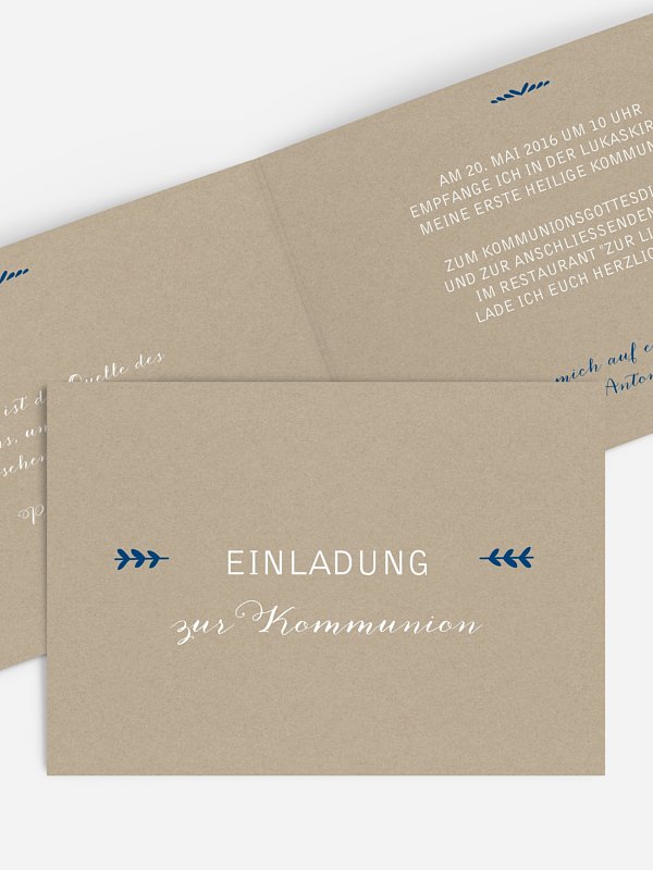 Kommunionseinladung Rustic Love