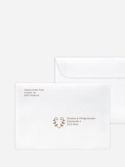 Bedruckter Briefumschlag Hochzeit Rustic Love