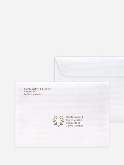 Bedruckter Briefumschlag Hochzeit Rustic Love