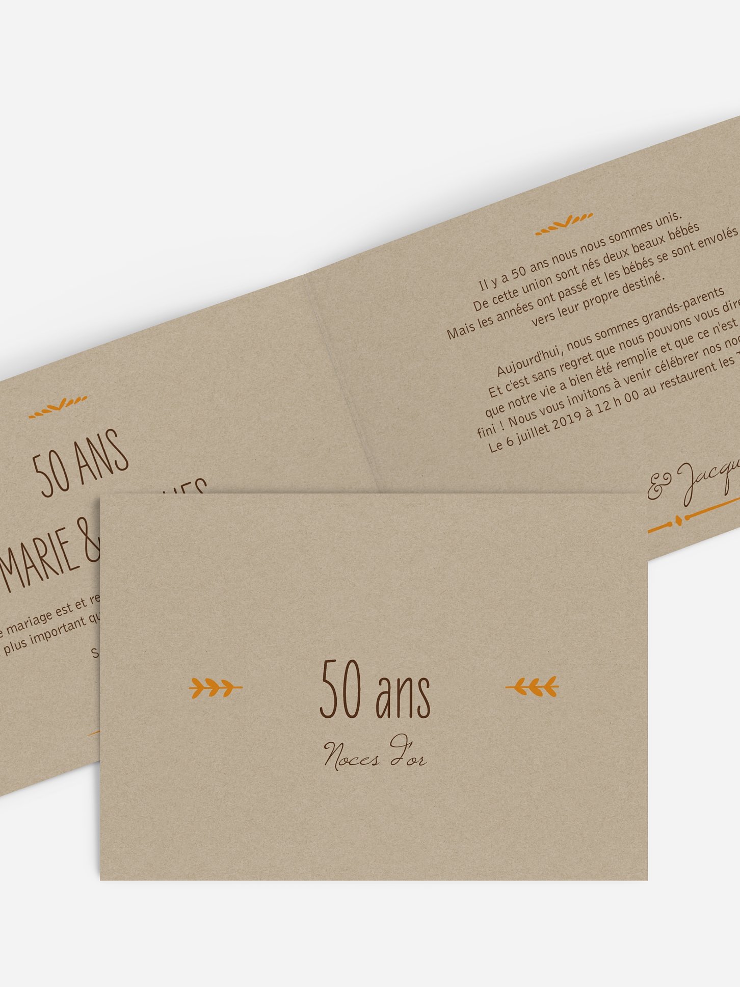 Invitation anniversaire mariage 50 ans Rustic Love