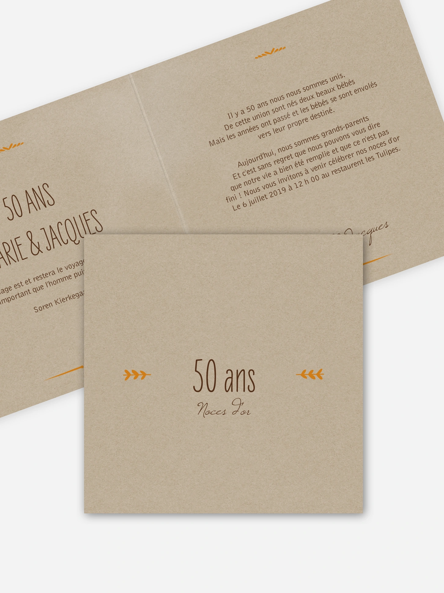 Invitation anniversaire mariage 50 ans Rustic Love