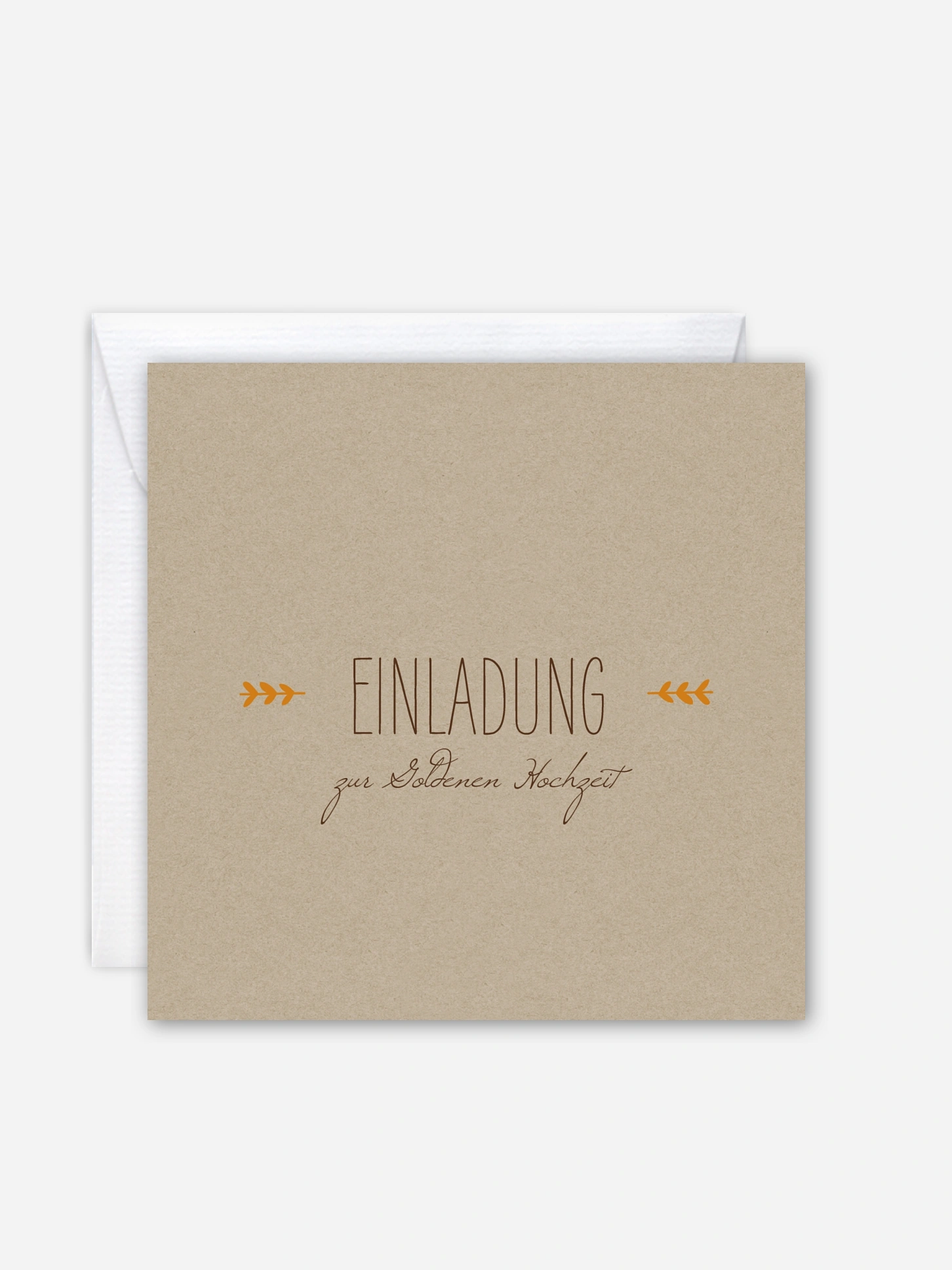 Einladung zur Goldenen Hochzeit Rustic Love