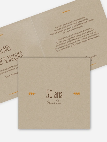 Invitation anniversaire mariage 50 ans Rustic Love