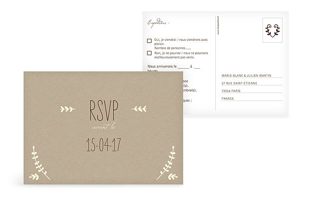 Carton réponse Rustic Love
