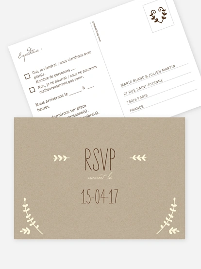 Carton réponse Rustic Love