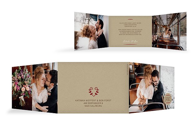 Dankeskarte Hochzeit Rustic Love