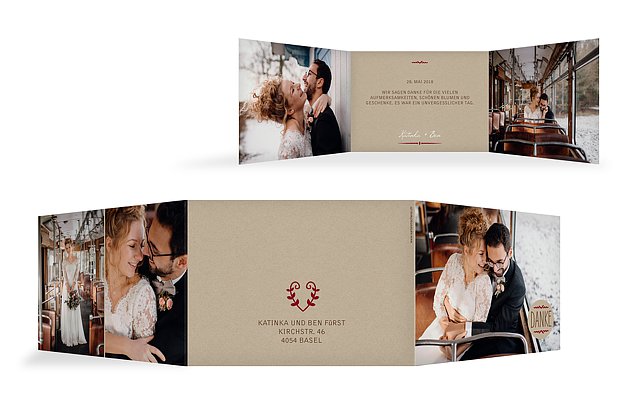 Dankeskarte Hochzeit Rustic Love
