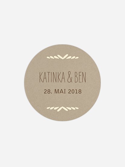 Geschenkaufkleber Hochzeit Rustic Love