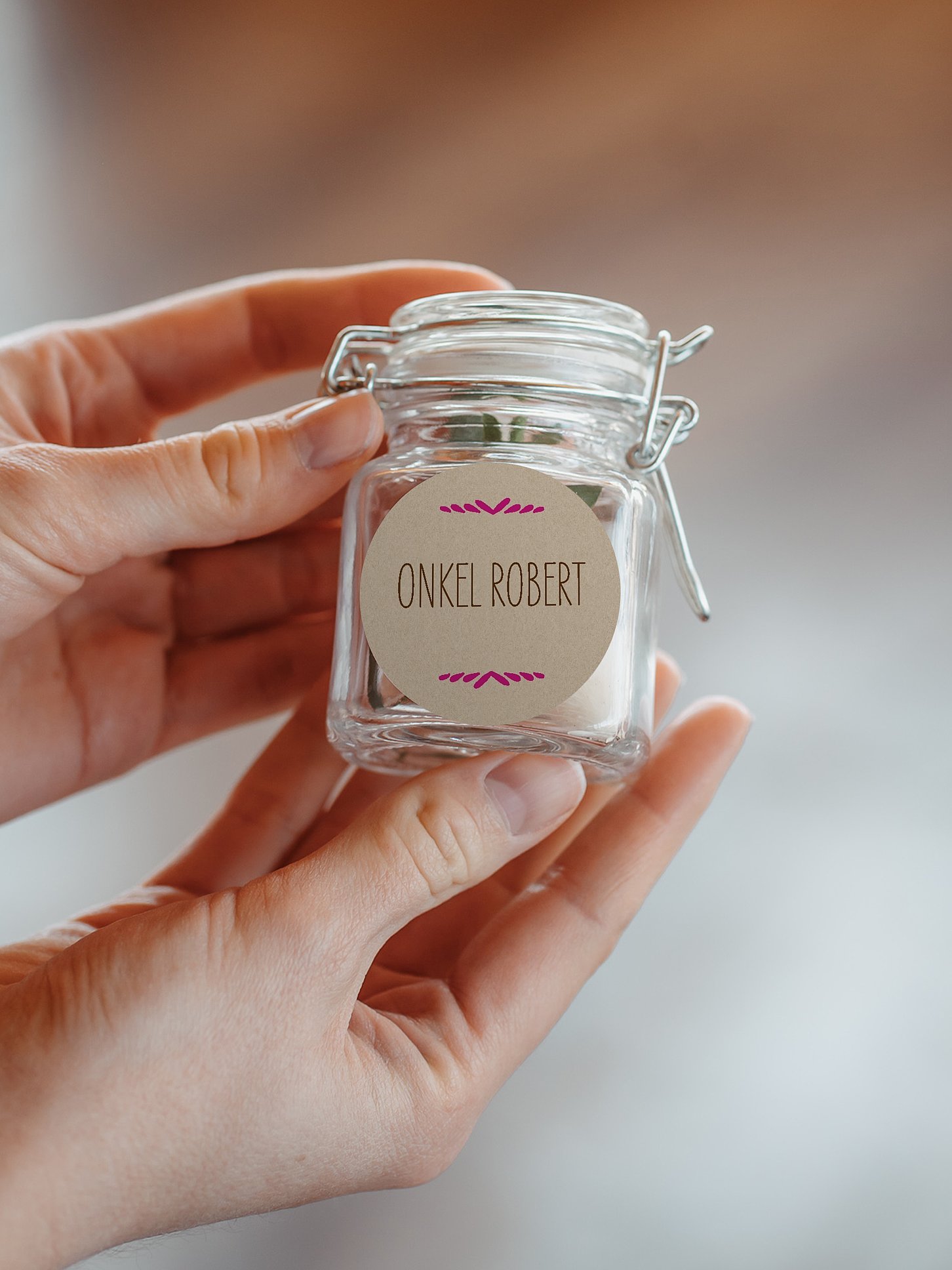 Geschenkaufkleber personalisiert Rustic Love