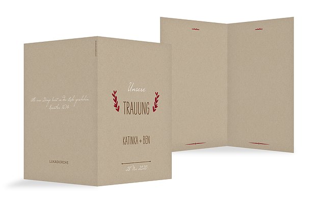 Kirchenheft Hochzeit Kraftpapier