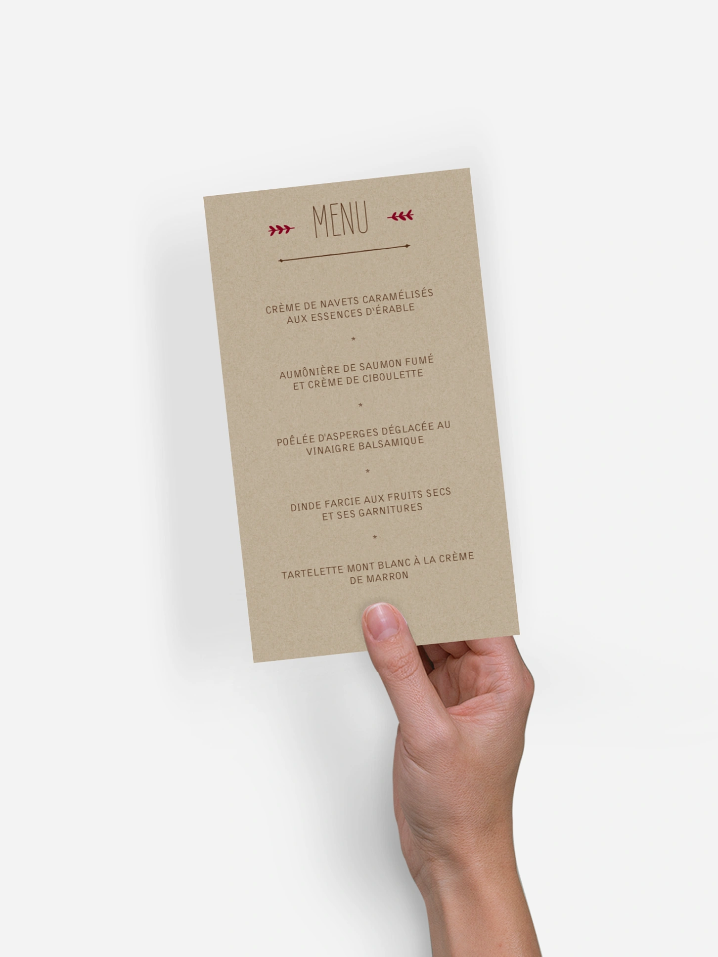 Menu mariage Rustic Love