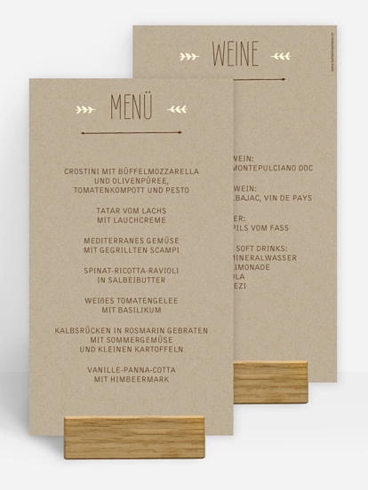 Menükarte Hochzeit Rustic Love