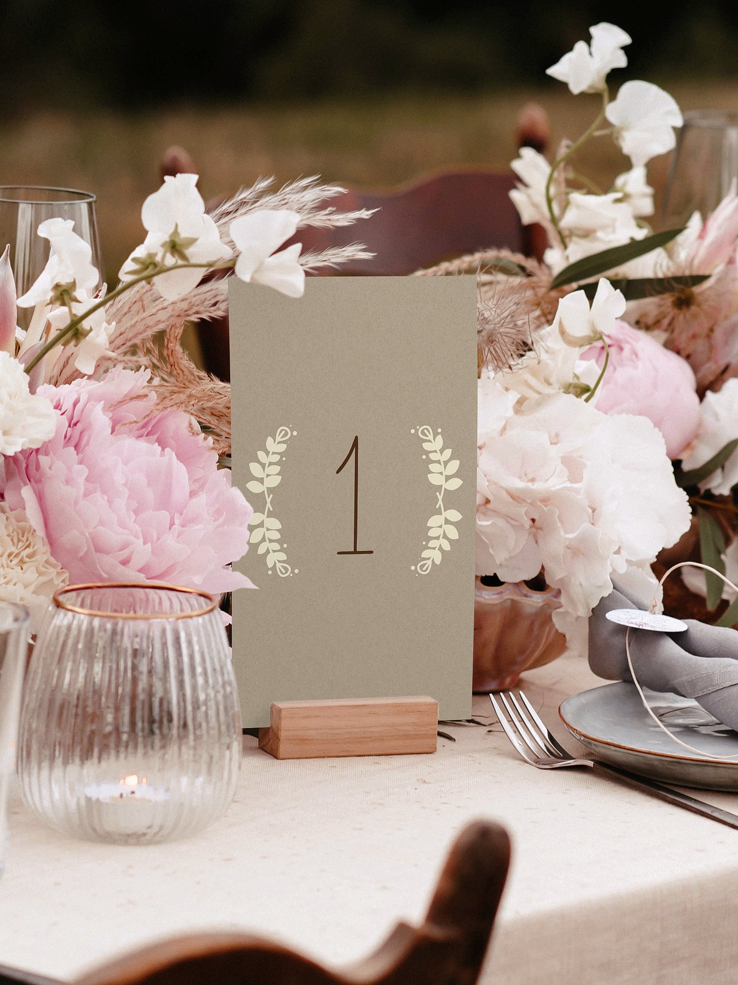 Tischnummer Rustic Love