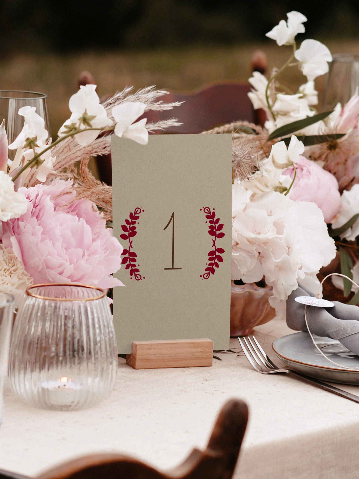 Tischnummer Rustic Love