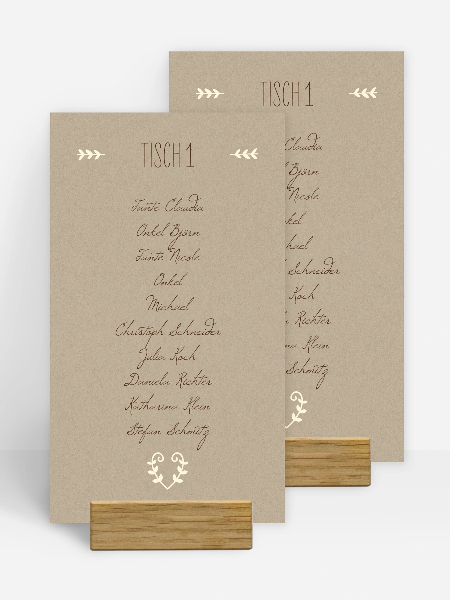 Gruppentischkarte Rustic Love