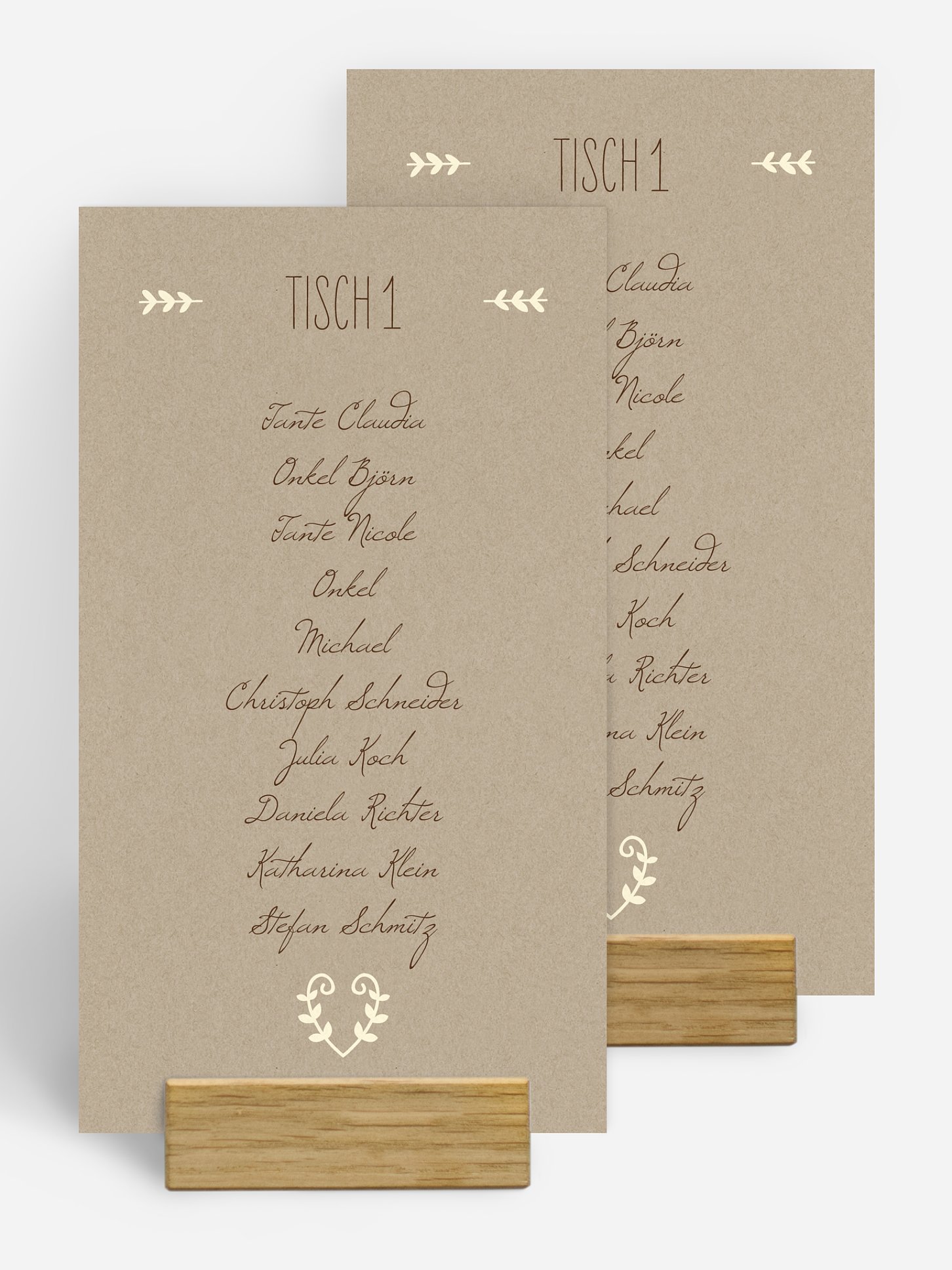 Gruppentischkarte Rustic Love