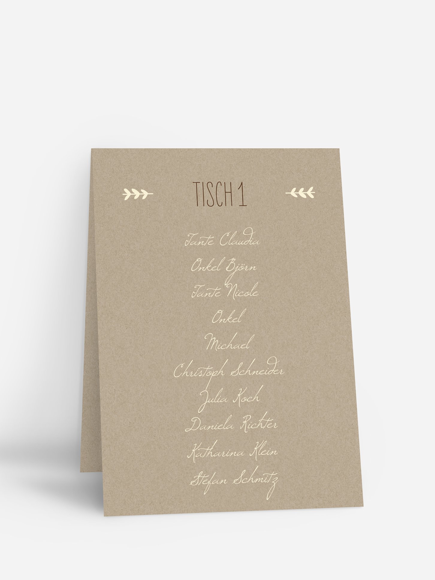 Gruppentischkarte Rustic Love