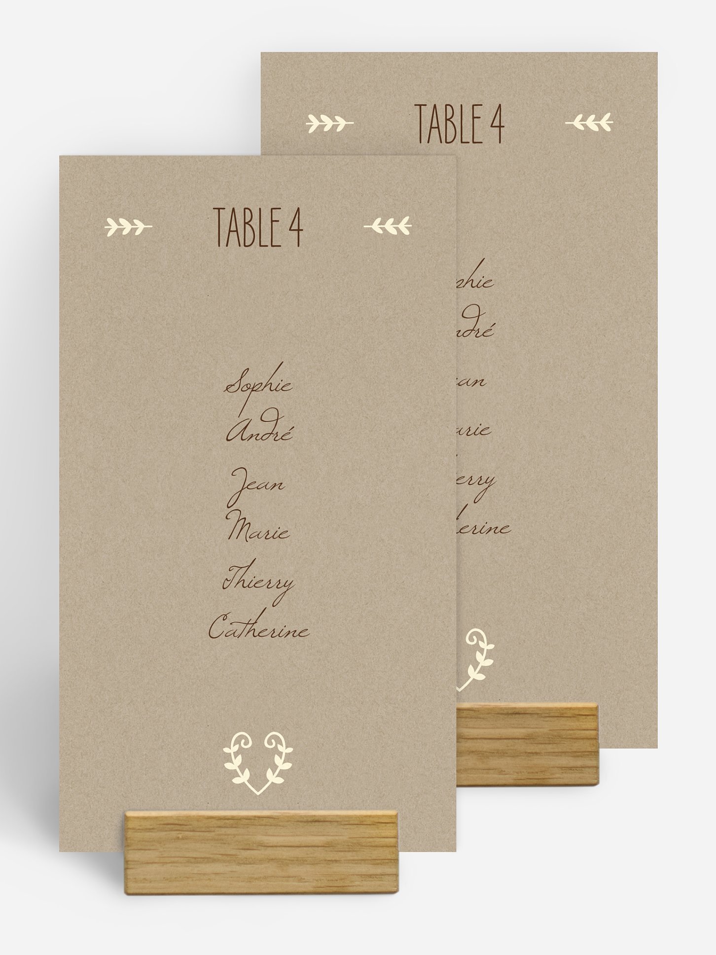 Nom de table mariage Rustic Love