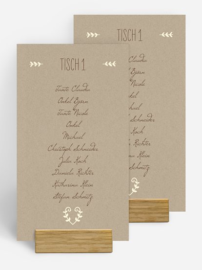 Gruppentischkarte Rustic Love