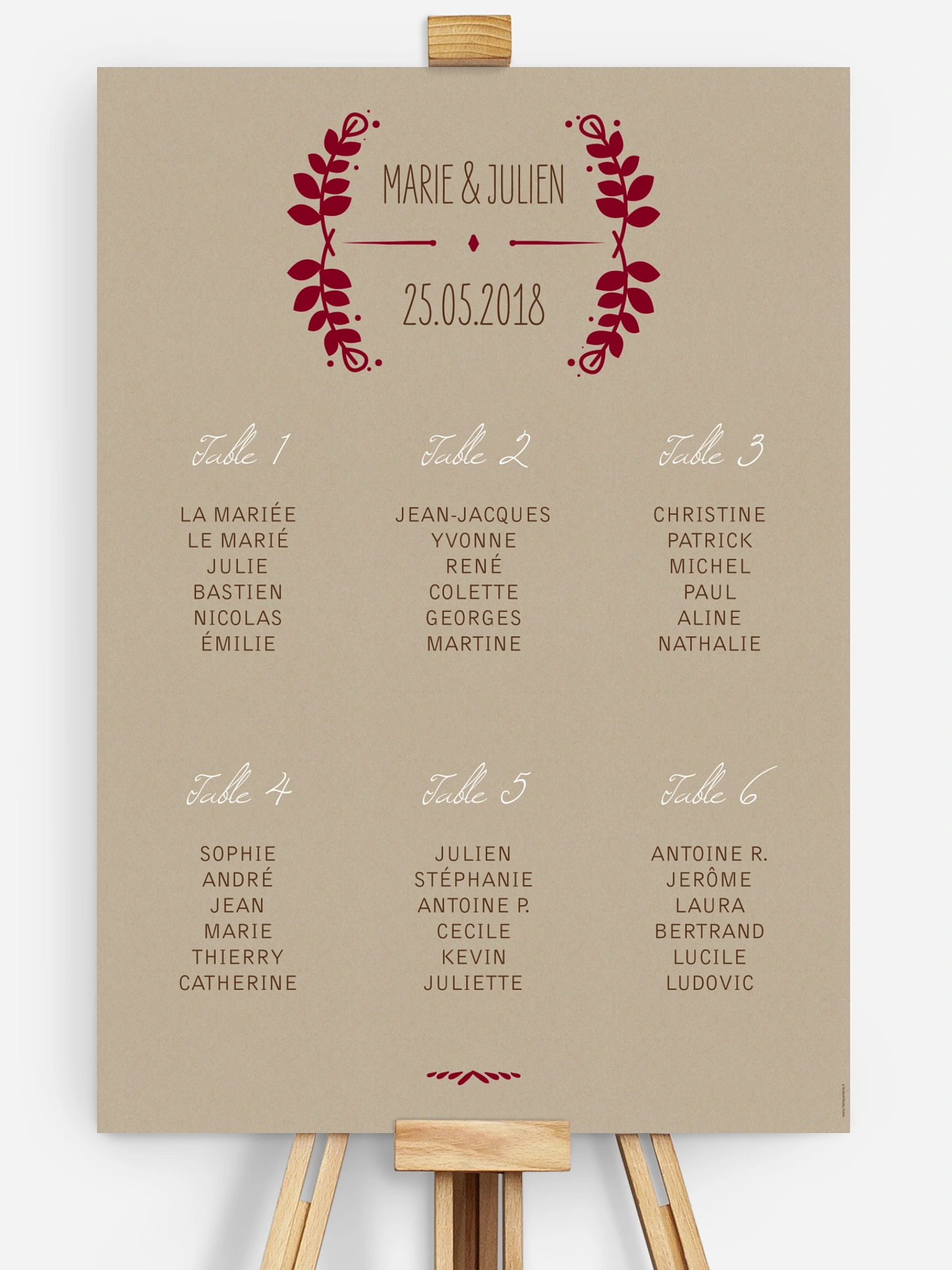 Poster plan de table mariage Rustic Love