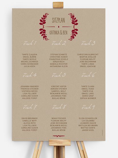 Sitzplan Plakat Rustic Love