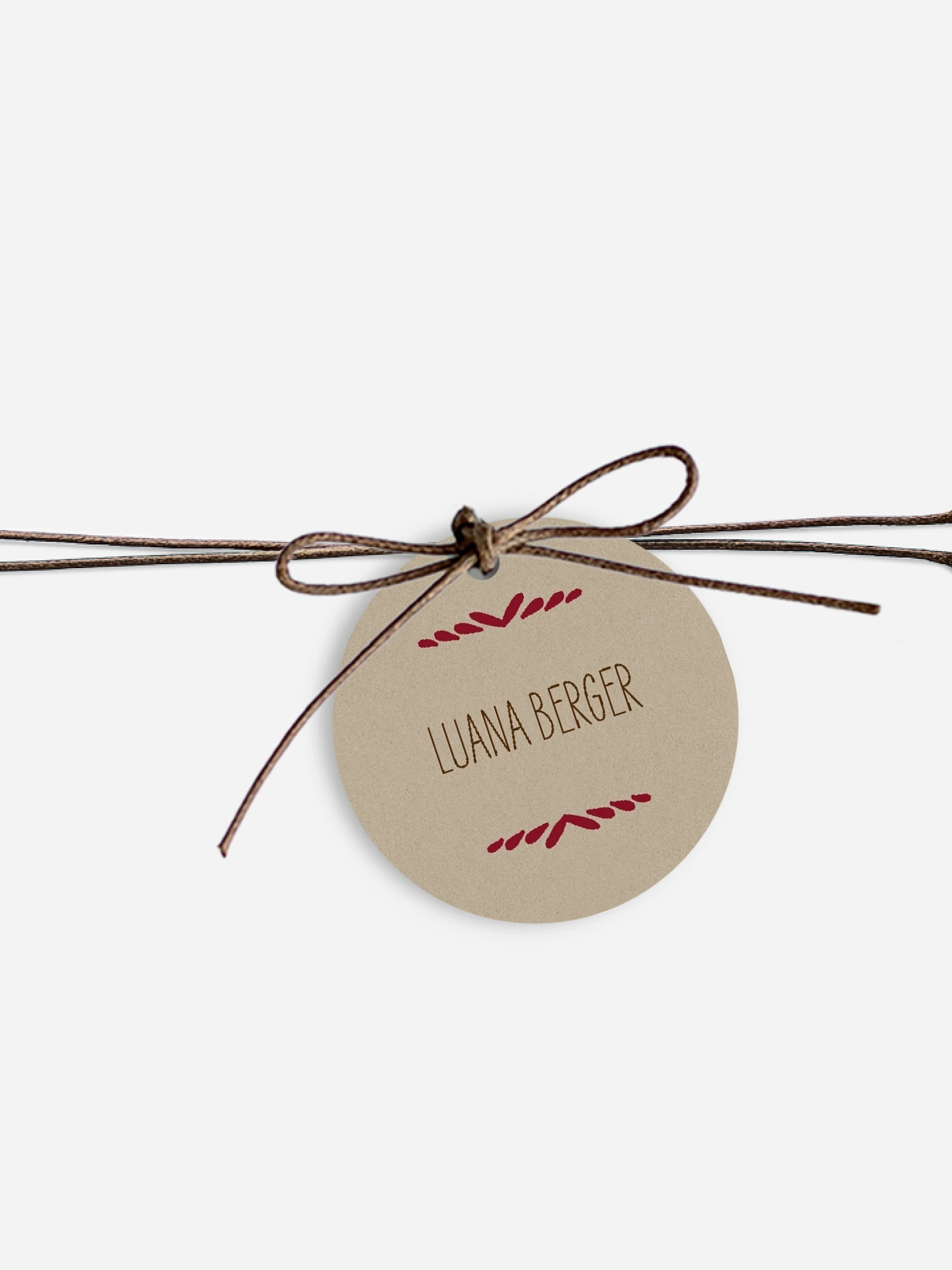 Anhänger mit Band zur Hochzeit personalisiert Rustic Love
