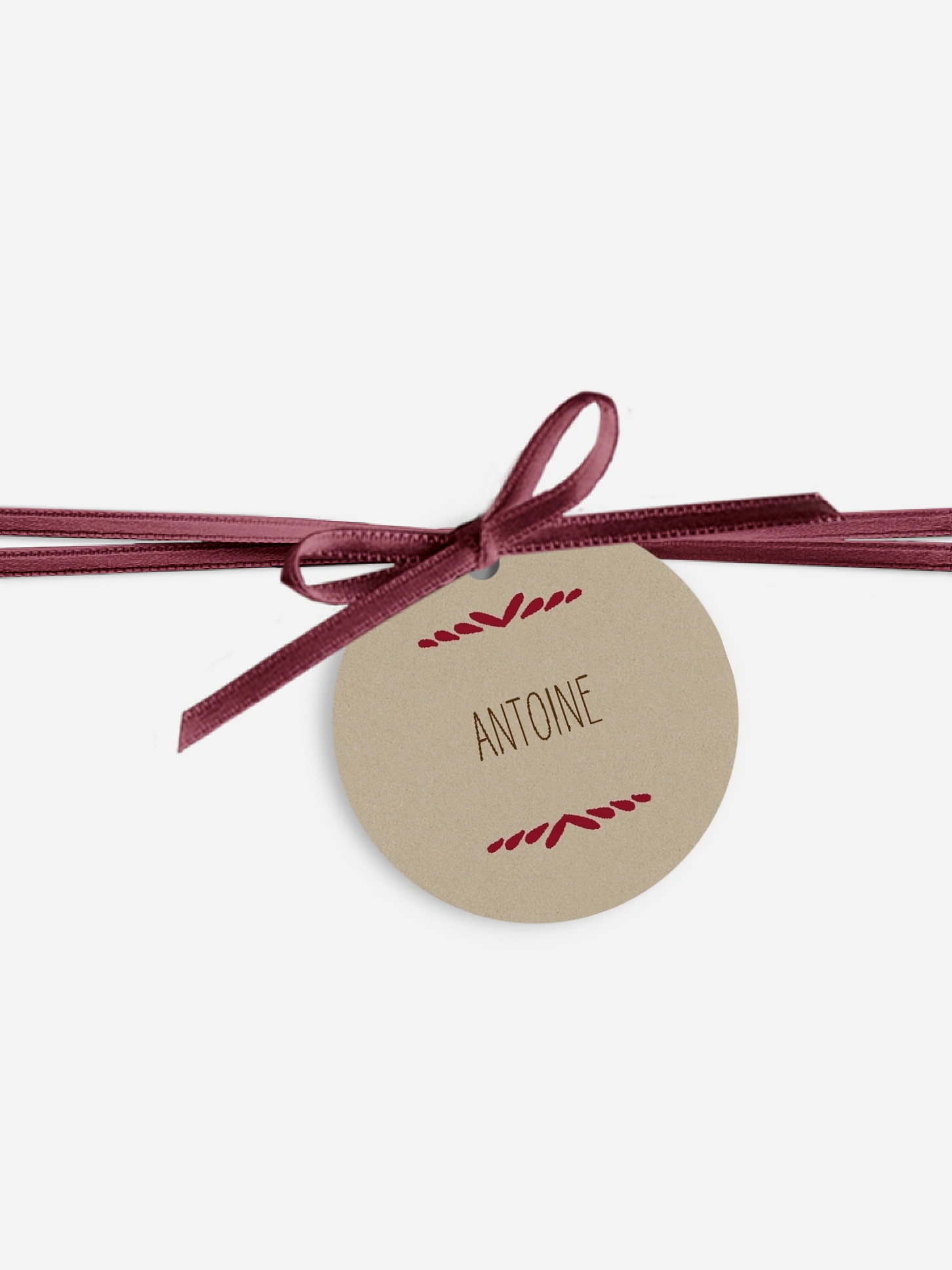Étiquette avec ruban mariage individuelle Rustic Love