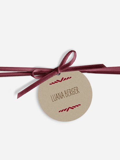 Anhänger mit Band zur Hochzeit personalisiert Rustic Love