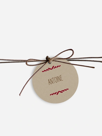 Étiquette avec ruban mariage individuelle Rustic Love