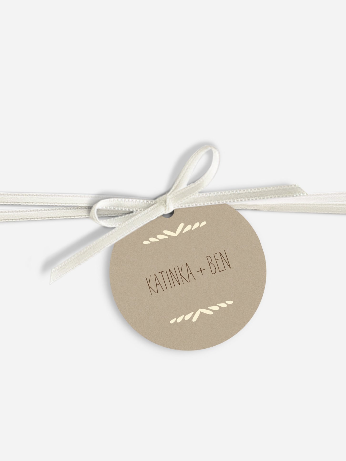 Anhänger mit Band zur Hochzeit Rustic Love